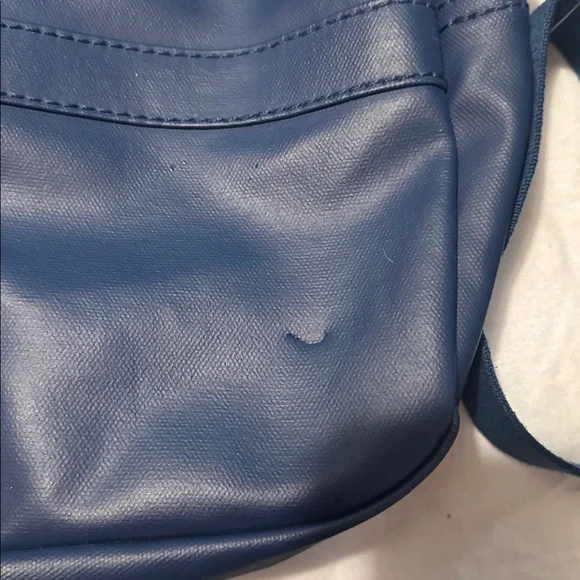 Lacoste Blue Leather-Feel Belt Bag with White Logo - Picture 3 of 3